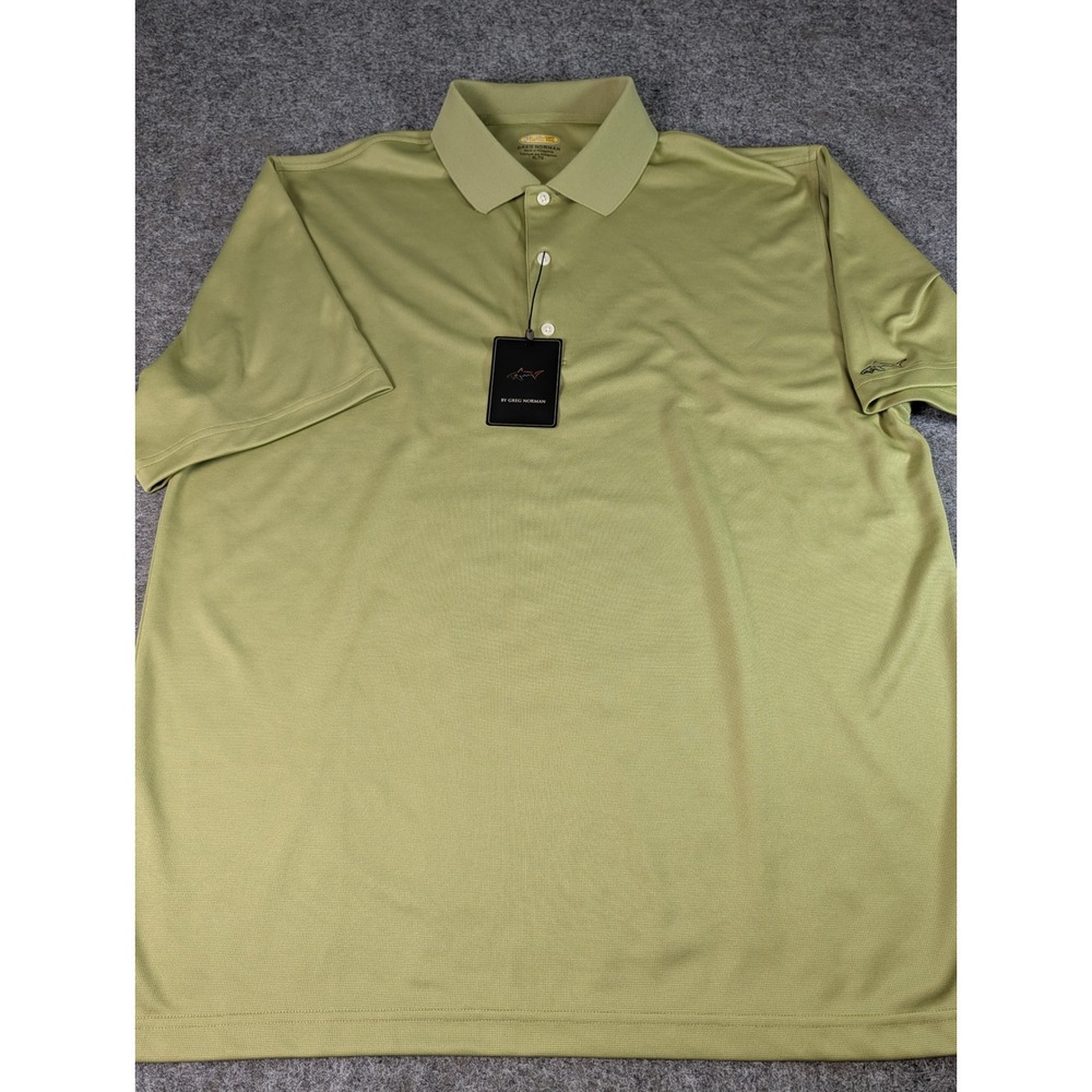 Greg Norman Play Dry Polo Shirt Mens XL Green Short Sleeve Golf SNS9K120 NWT